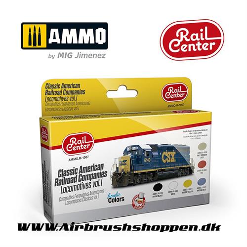 AMMO.R-1007  Classic American Railroad Companies – Locomotives Vol.1 - 6 x 15 ml